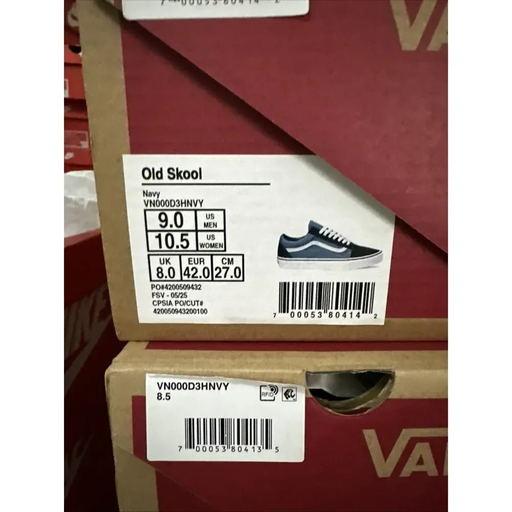 New Men's Size 9 Vans Old Skool Navy Blue Skate Shoes VN000D3HNVY
